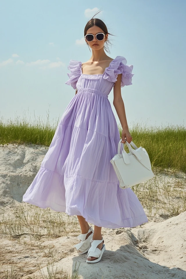 Soft Lavender and White Pairings for Chic Summer Dresses