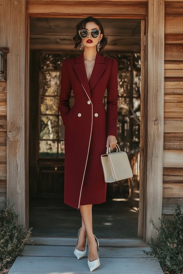 How to Style Deep Wine Red with Cream Accessories