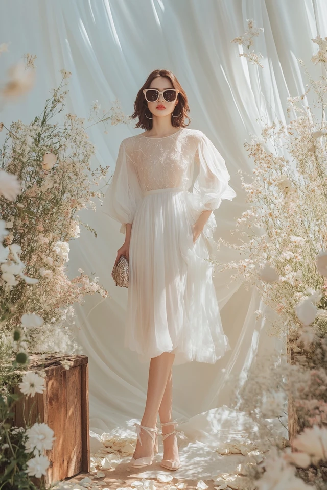 Sheer Overlay Dresses for Summer Weddings