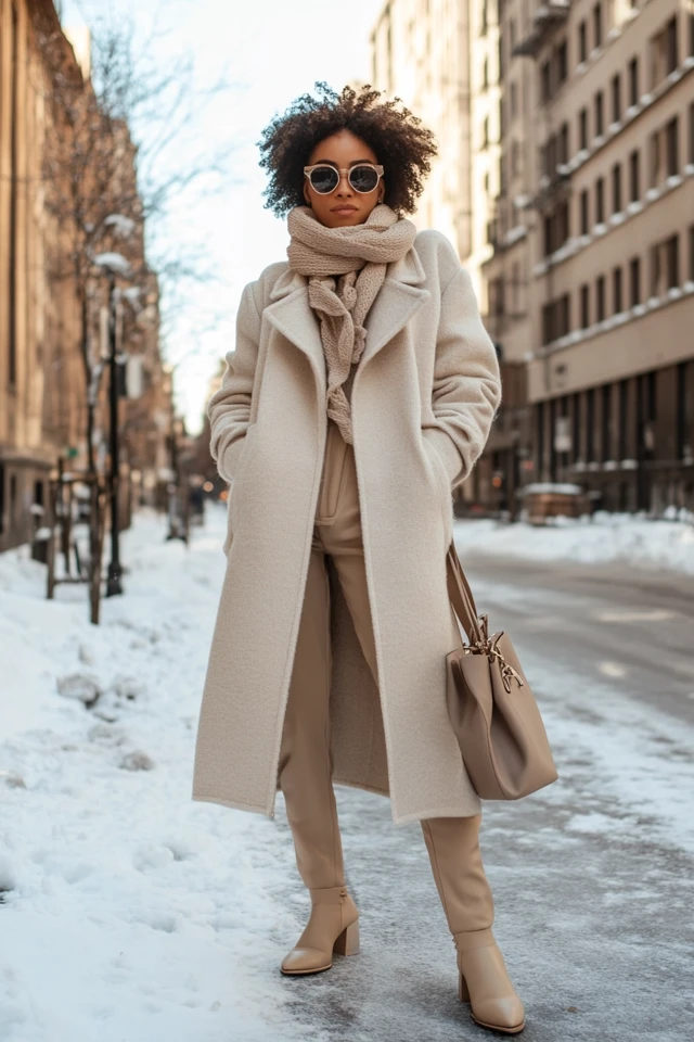 Neutral Oversized Coats for Winter Style