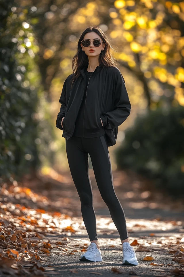 Sleek Leggings for Active Fall Mornings