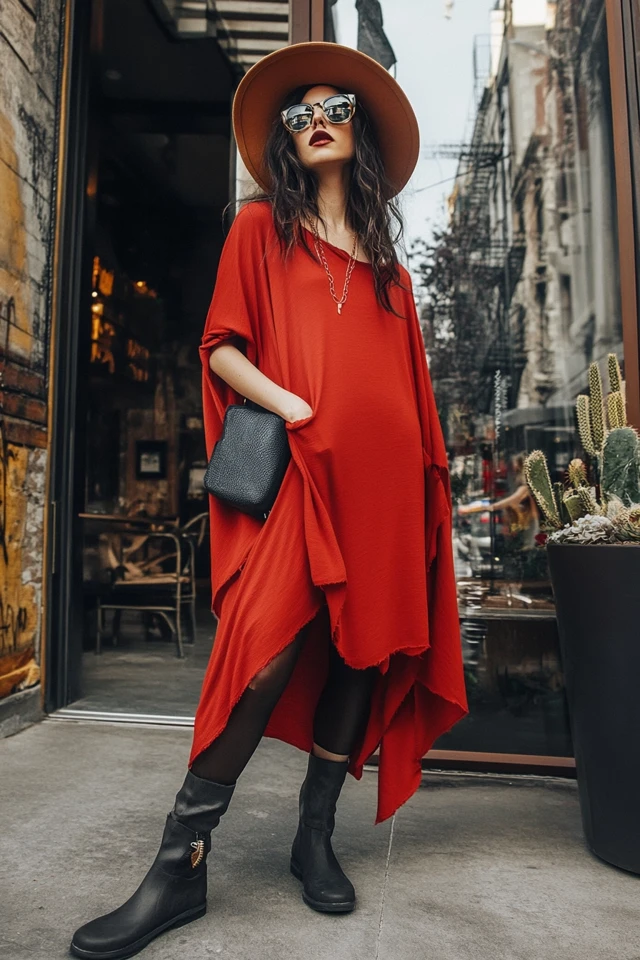 Easy-to-Layer Poncho Dresses for Mild Showers