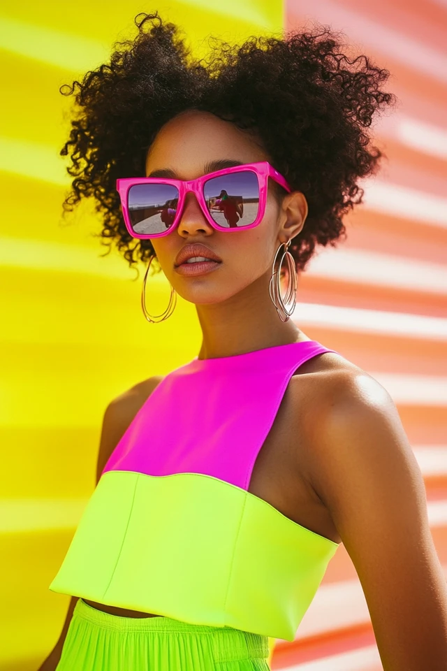 Playful Neon Pink and Lime Green in Summer Outfits