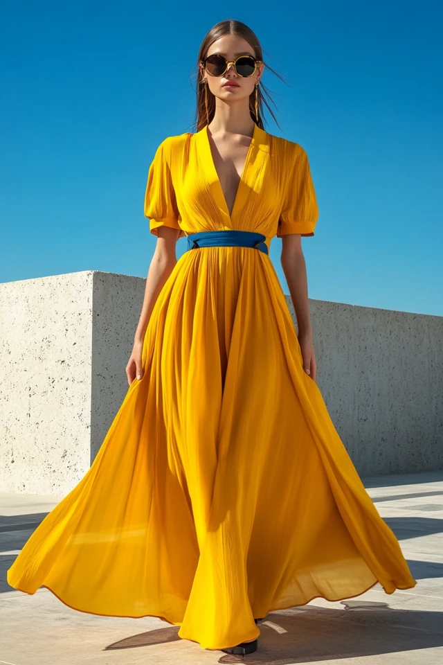 Royal Blue and Soft Yellow Palettes for Elegant Dresses