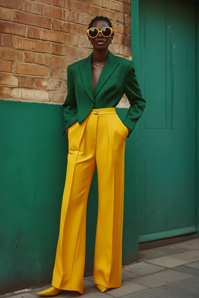 Pairing Lemon Yellow and Forest Green for Bold Outfits