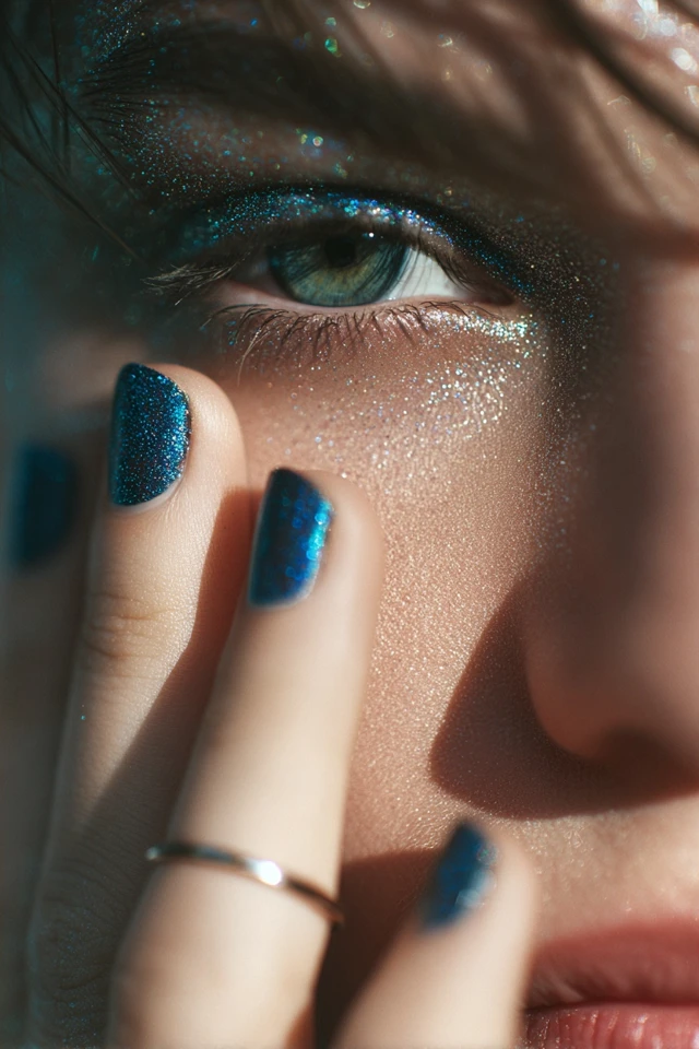 Blue Bloom Nails