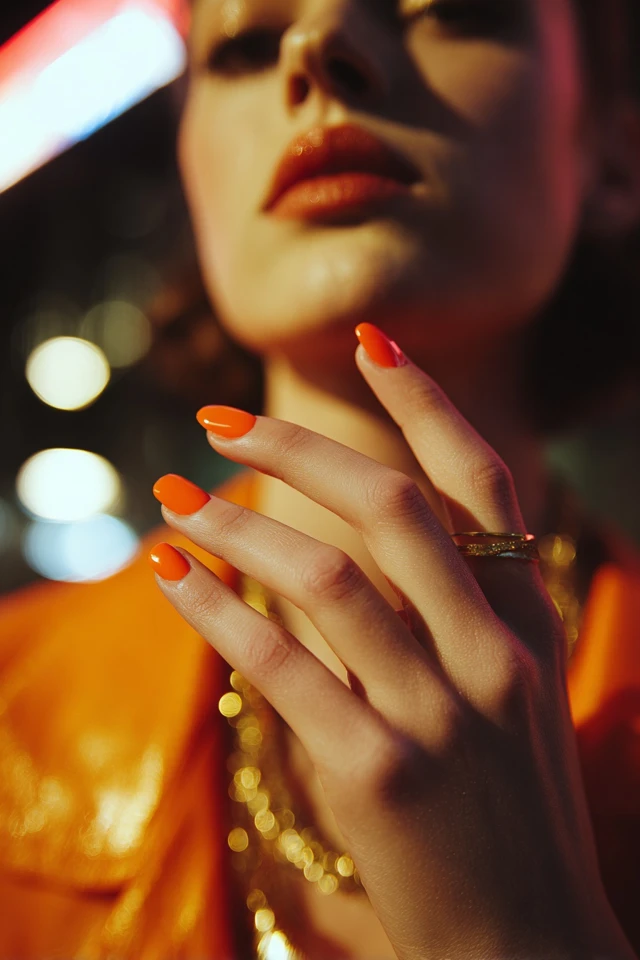 Orange Pulse Nails