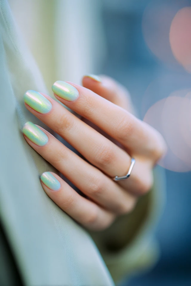 Teal Splash Manicure