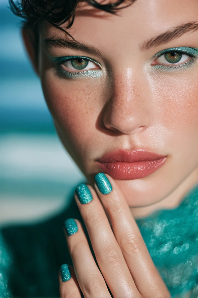Teal Twist Manicure