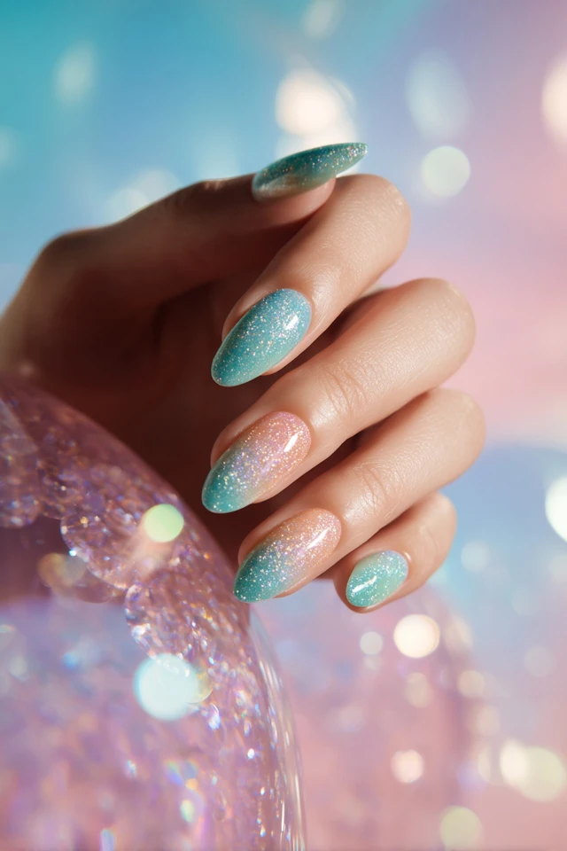 Teal Fusion Mani