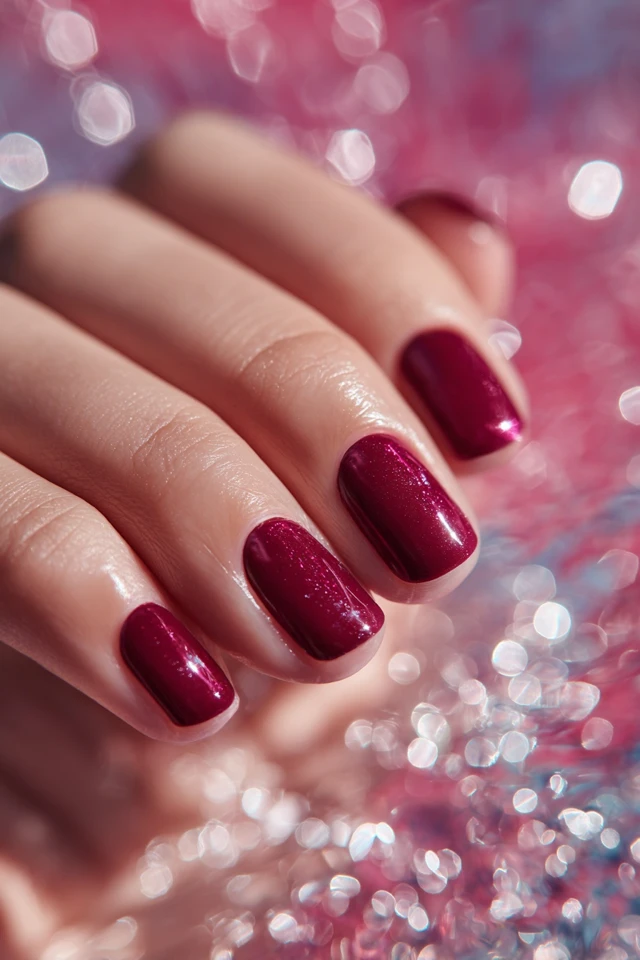 Burgundy Luster Mani