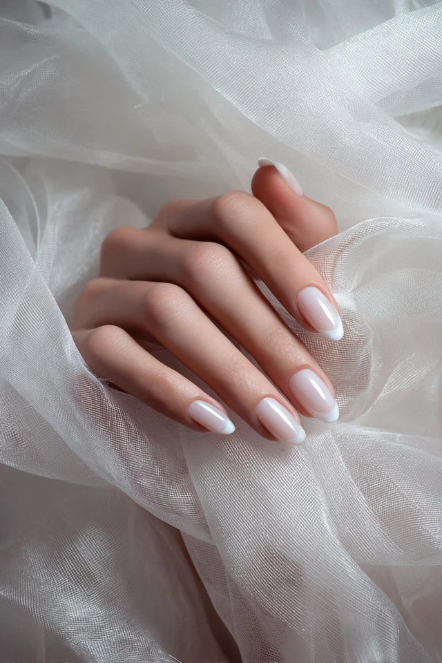 Polished French Reverse Vision Nails
