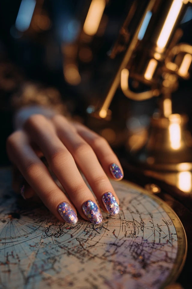 Celestial Rainbow Holo Film Vision Nails