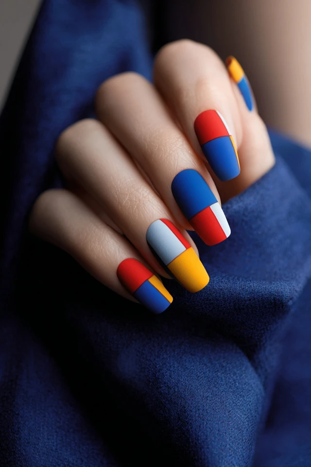Color-Block Vibe Nails