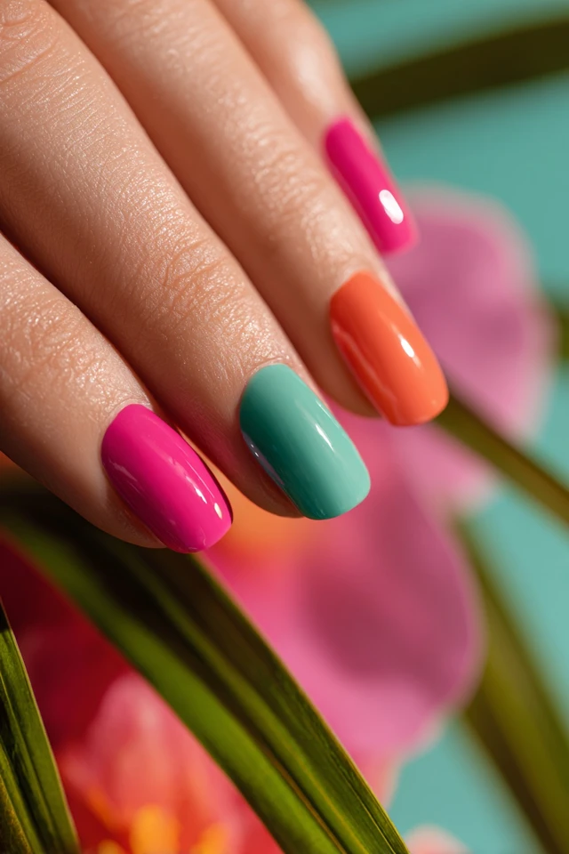 Miami Neon Vibe Nails