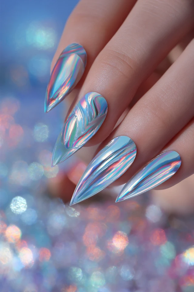 Retro Futurism Aesthetic Nails