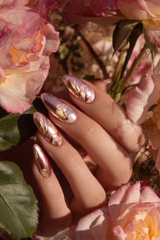 Romantic Rose Design Nails