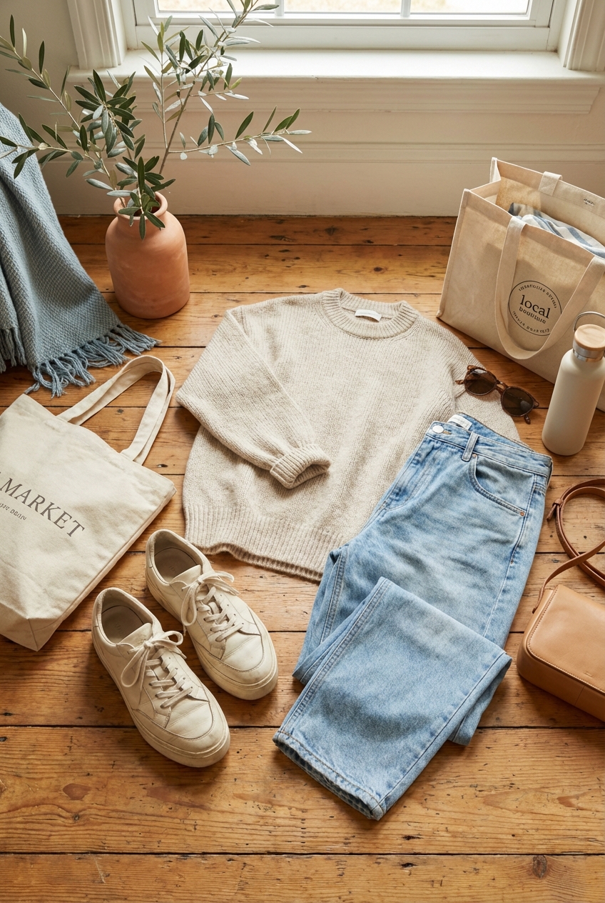 Relaxed Shopping Day Styles With Comfy Sneakers