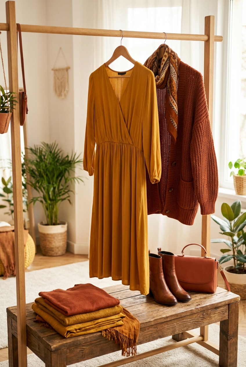 Mustard And Rust Color Combos For Statement Dresses