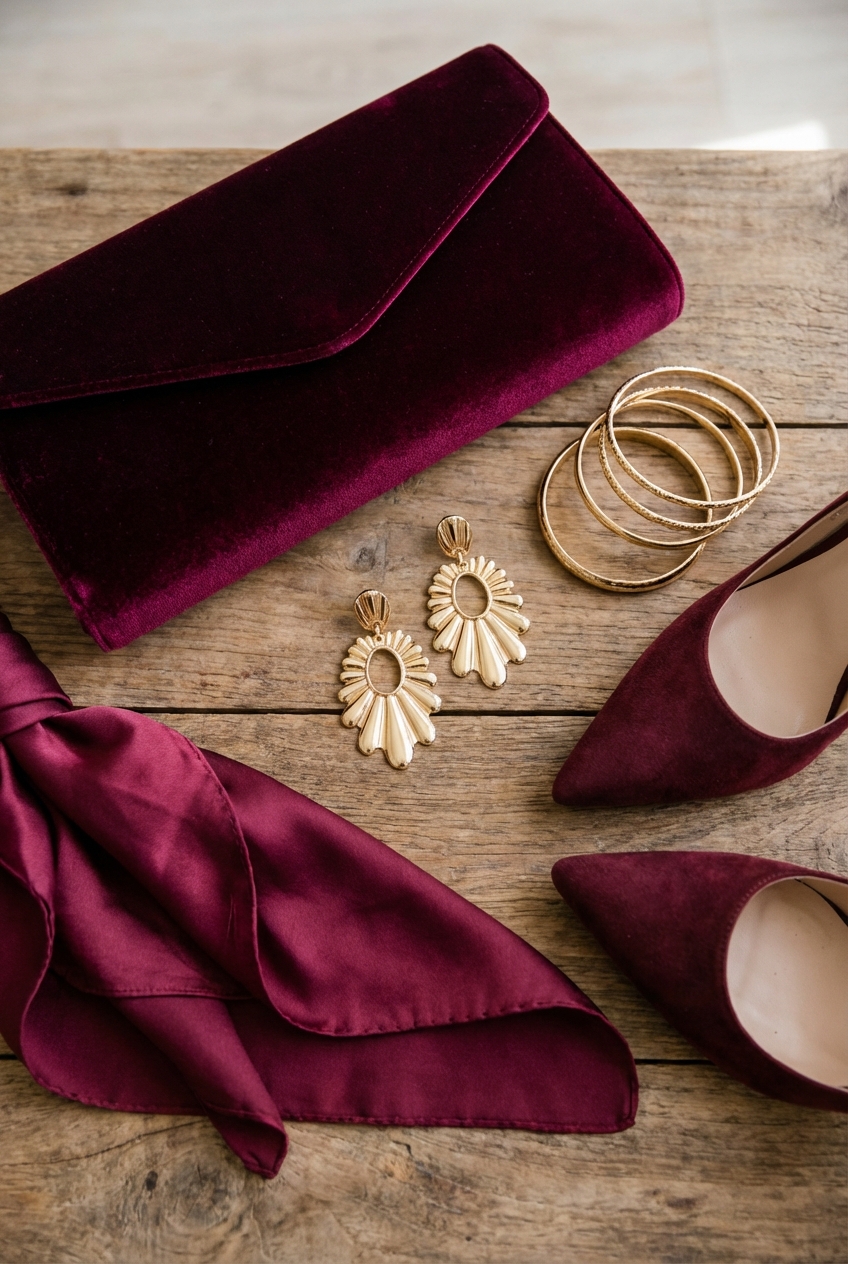 Gold And Burgundy Combinations For Rich Formal Looks