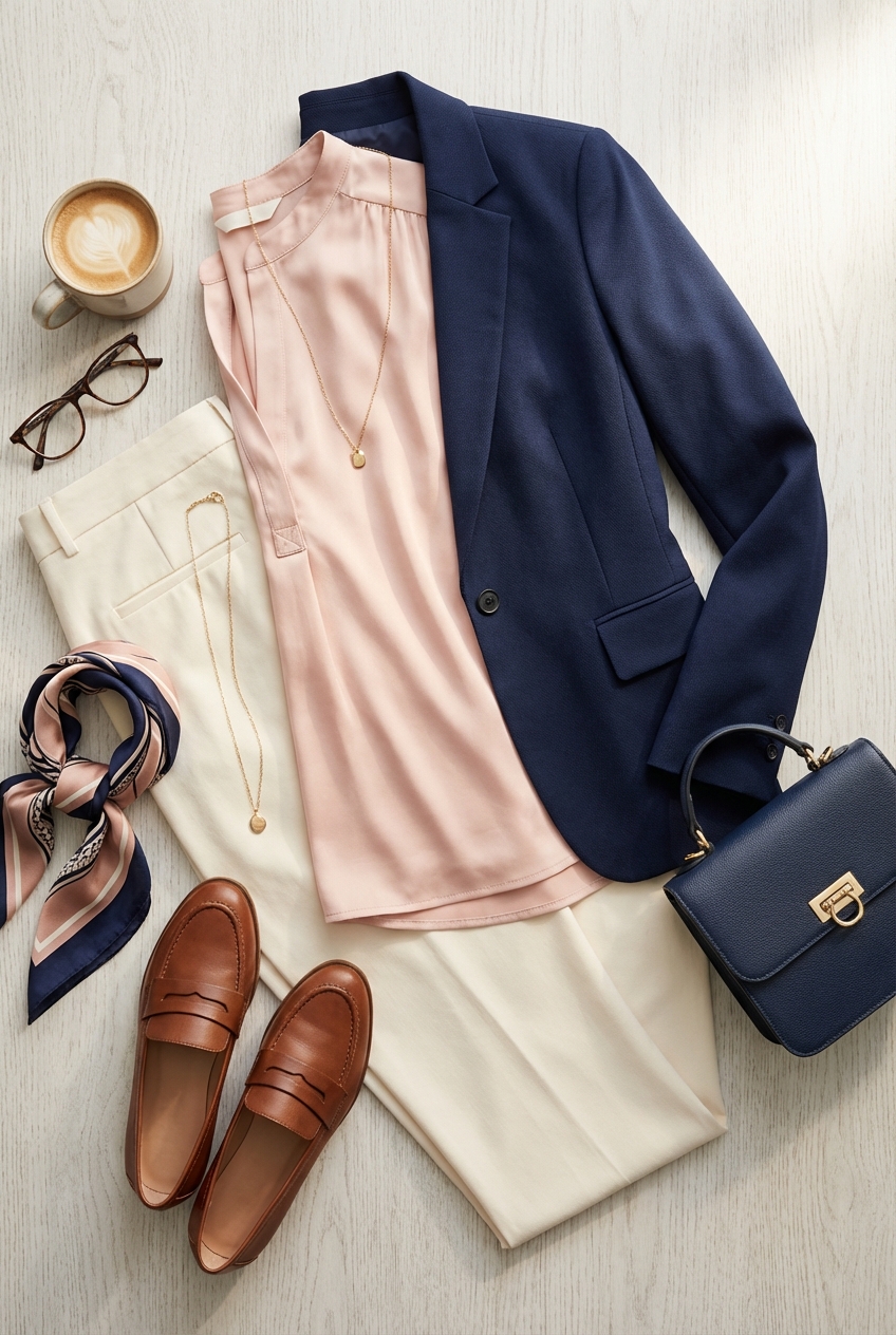 How To Pair Blush And Navy For Sophisticated Blazers