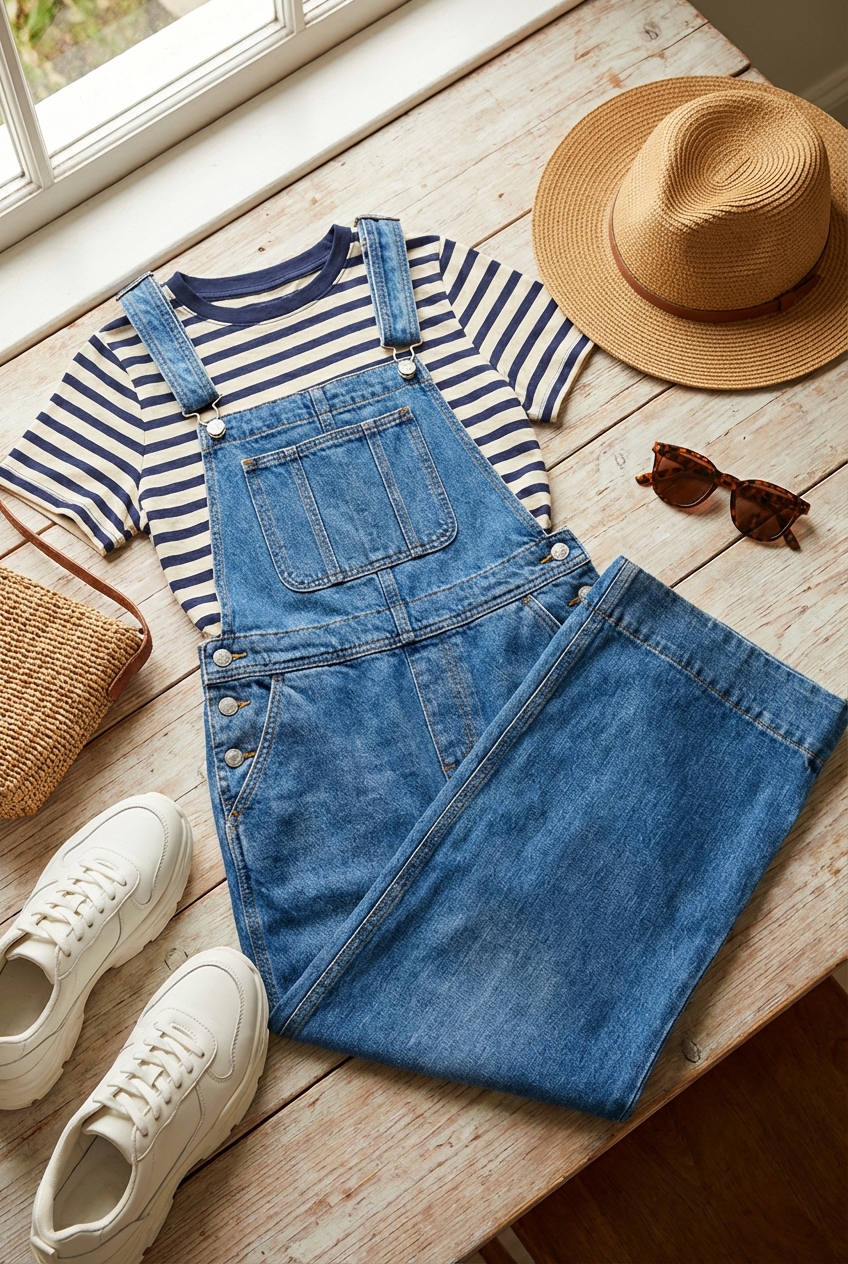 Wide Leg Denim Overalls For Retro Styling A Timeless Classic