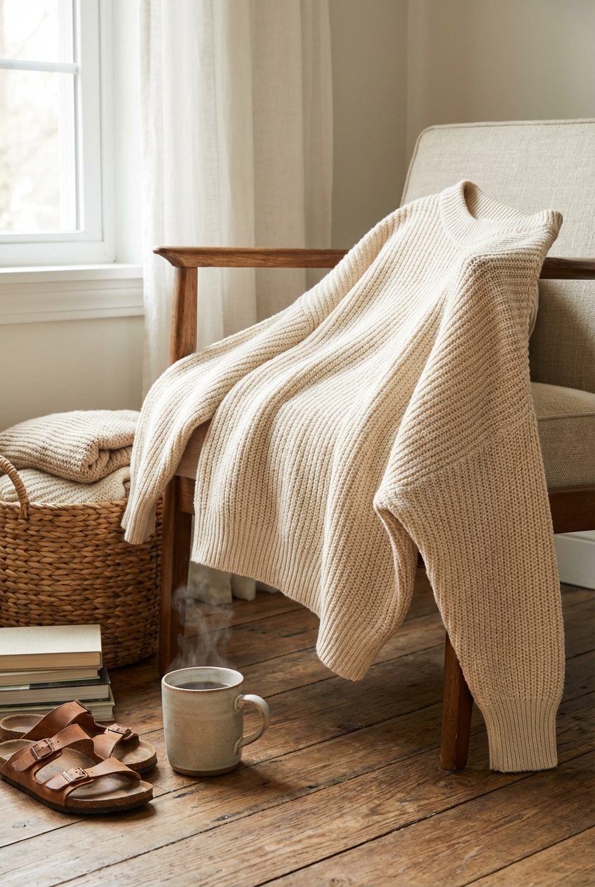 Batwing Sleeves In Relaxed Knit Tops