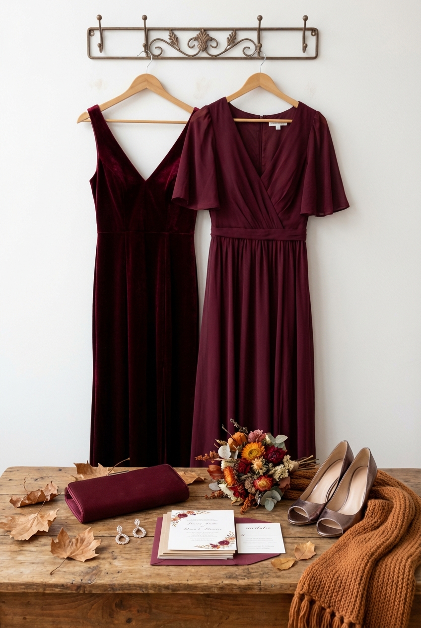 Elegant Burgundy Gowns For Autumn Weddings Timeless Sophistication For The Season