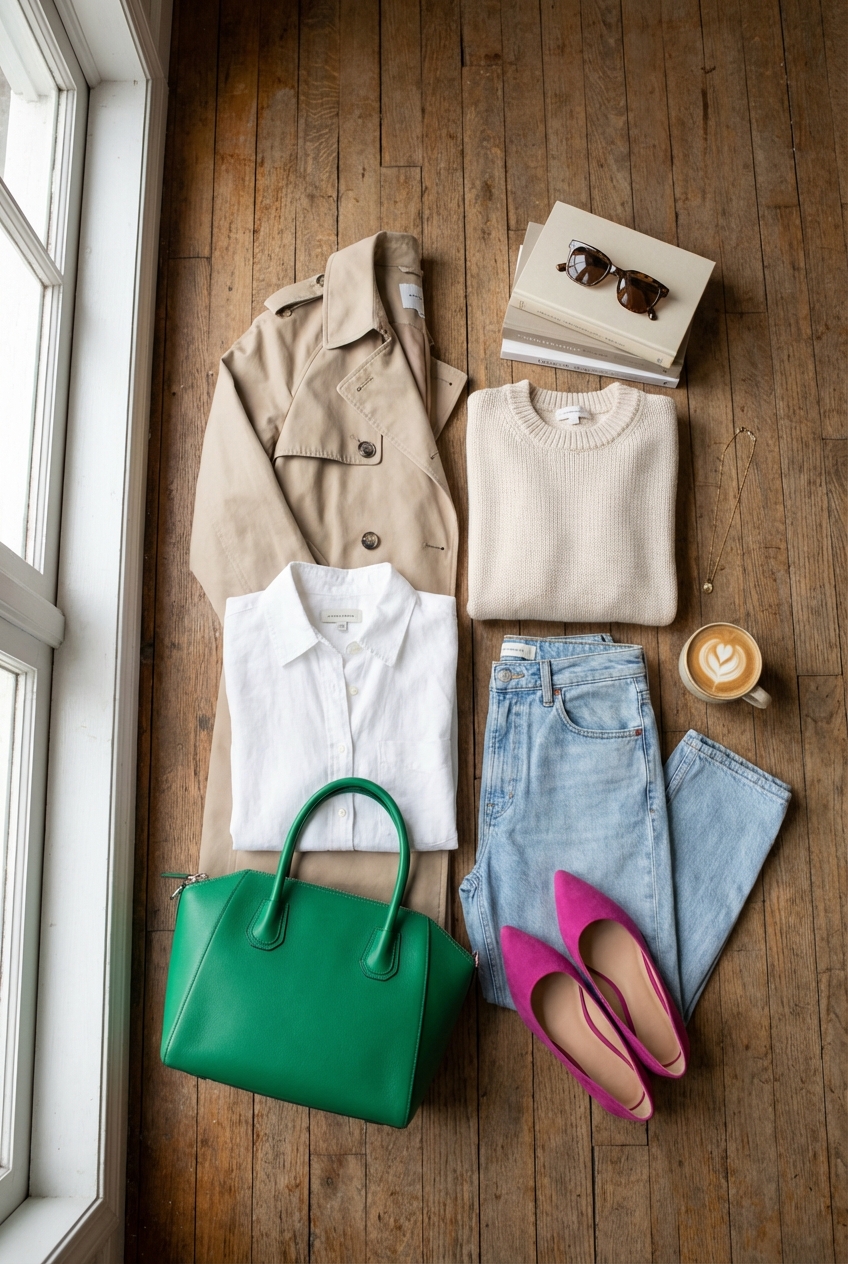 The Ultimate Guide To Neutral Outfits With A Pop Of Color